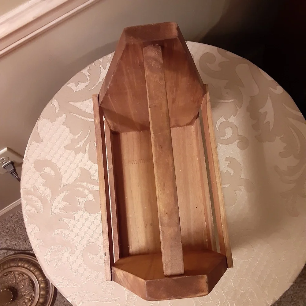 Wood Bottle Caddy w/Bottle Opener